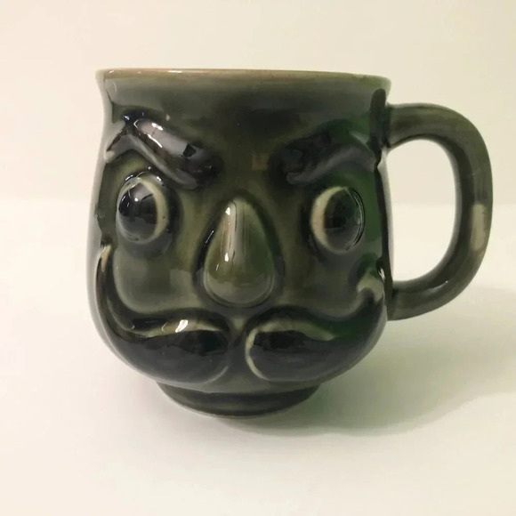 Vintage Mustache Mug Man Cup  Giftcraft Japan - Picture 1 of 16